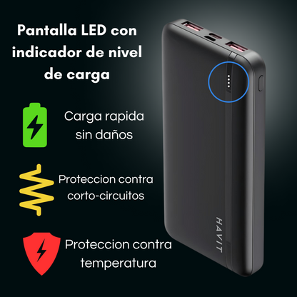 Power Bank Batería Externa Portátil Usb-c De Carga Rápida