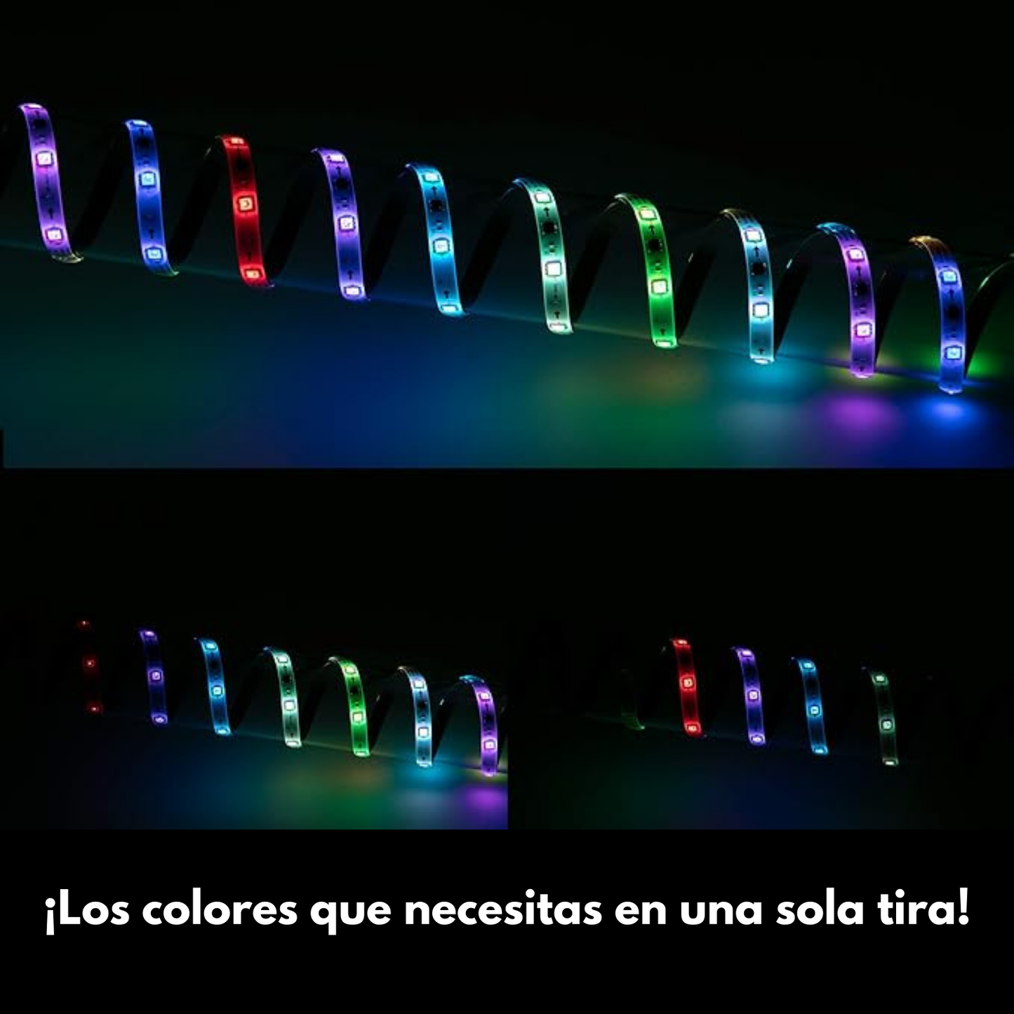 Tira Cinta Luces Led Rgb Con Control 5 metros Autoadhesivas