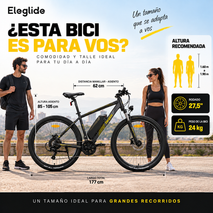Bicicleta Eléctrica A Batería Con Motor Bici 27.5 Pulgadas