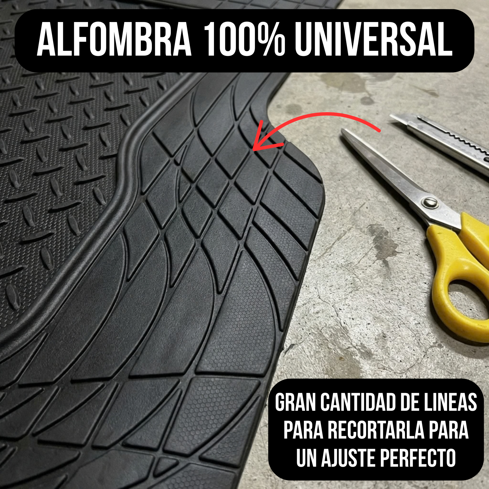 Alfombra Baúl Valija Suv Auto Camioneta Goma Universales