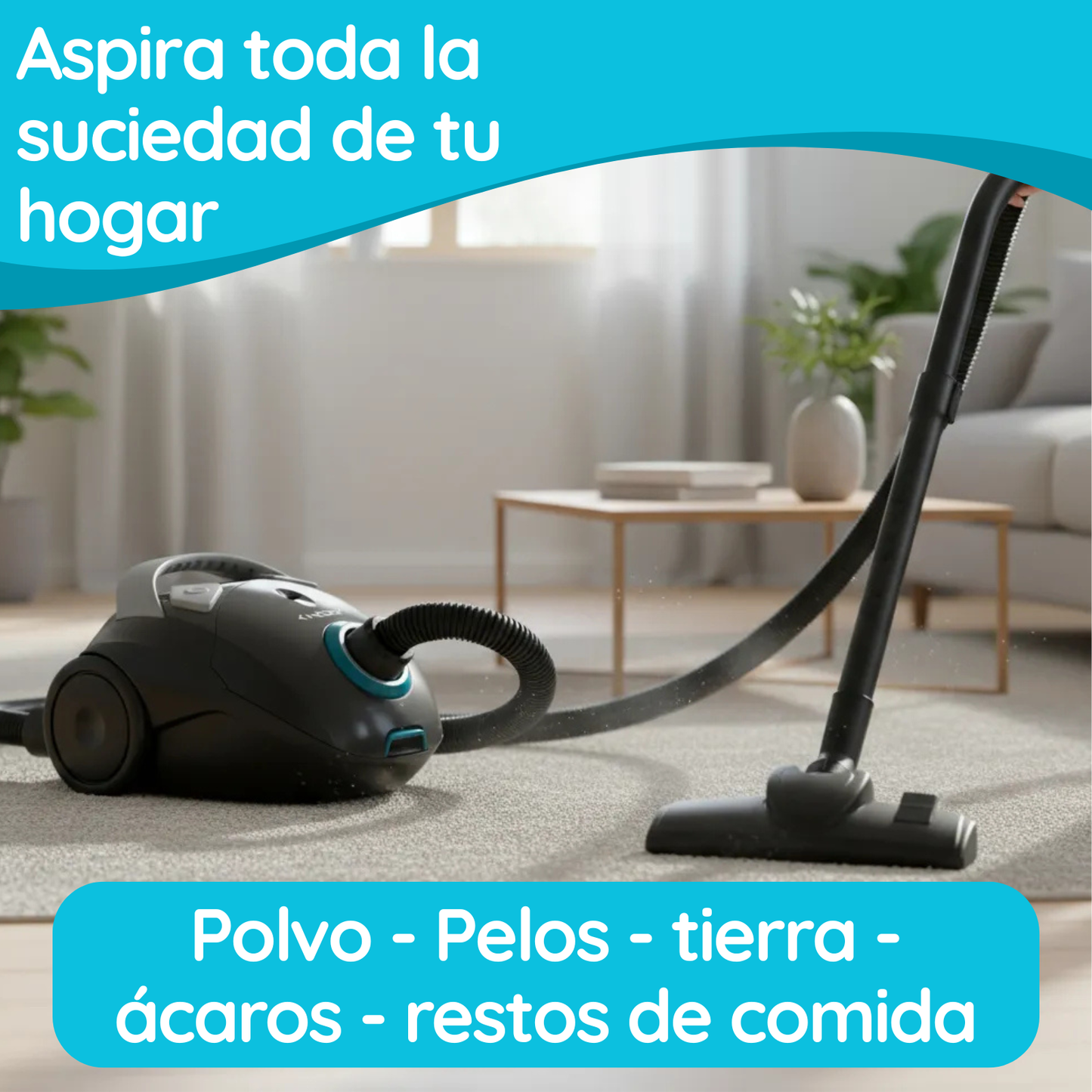 Aspiradora Xion 1500w Compacta Para Hogar Potente Con Bolsa