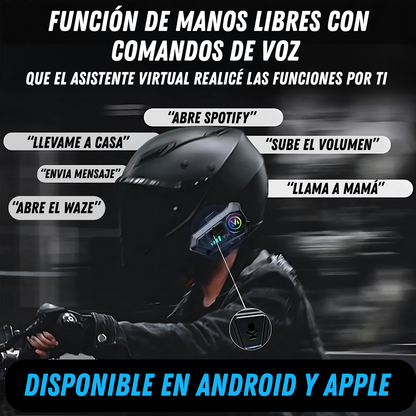 Intercomunicador Moto Casco Inalámbrico Bluetooth Llamadas