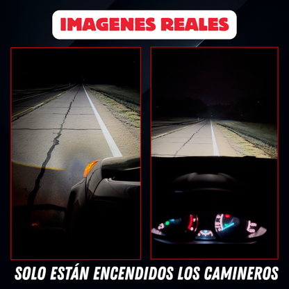 Kit Faros Camineros Led Con Lupa Proyectores H11 Auxiliares