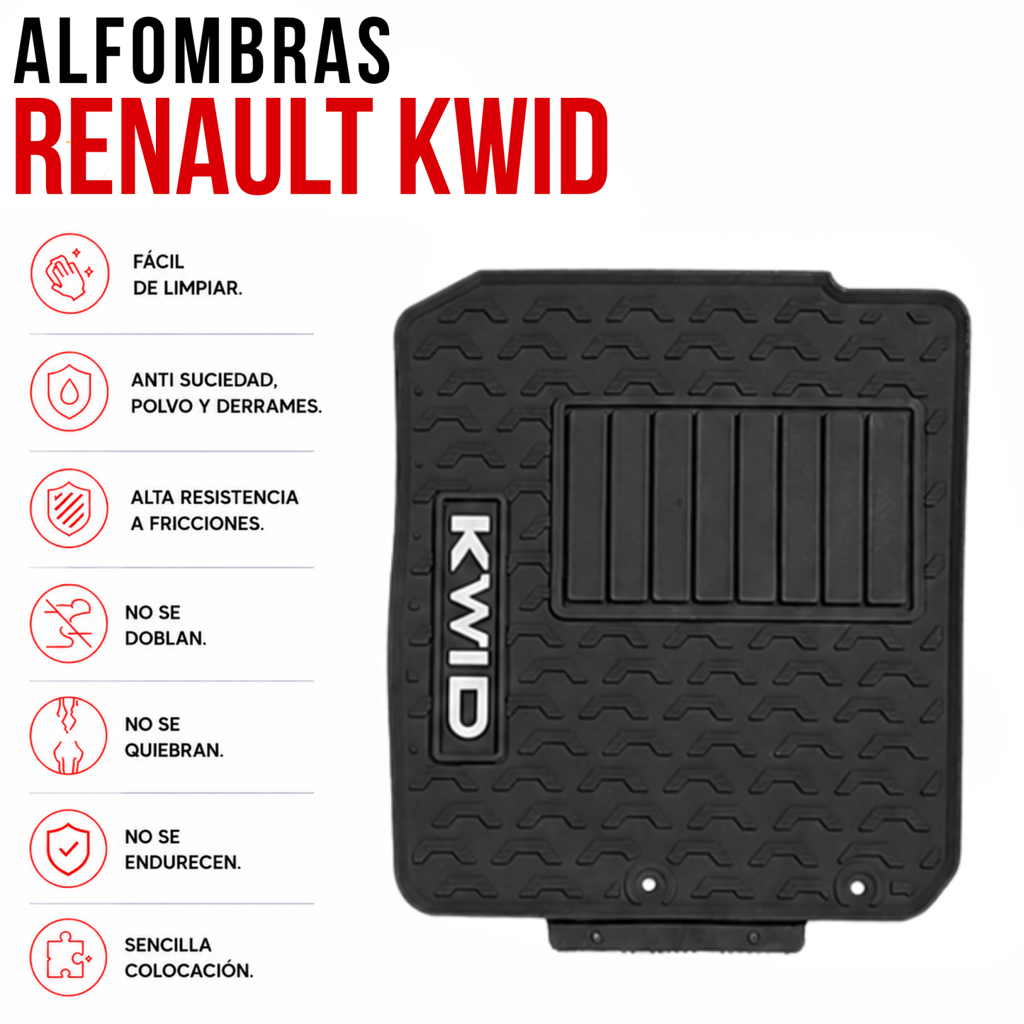 Juego alfombras Renault KWID en goma especificas originales