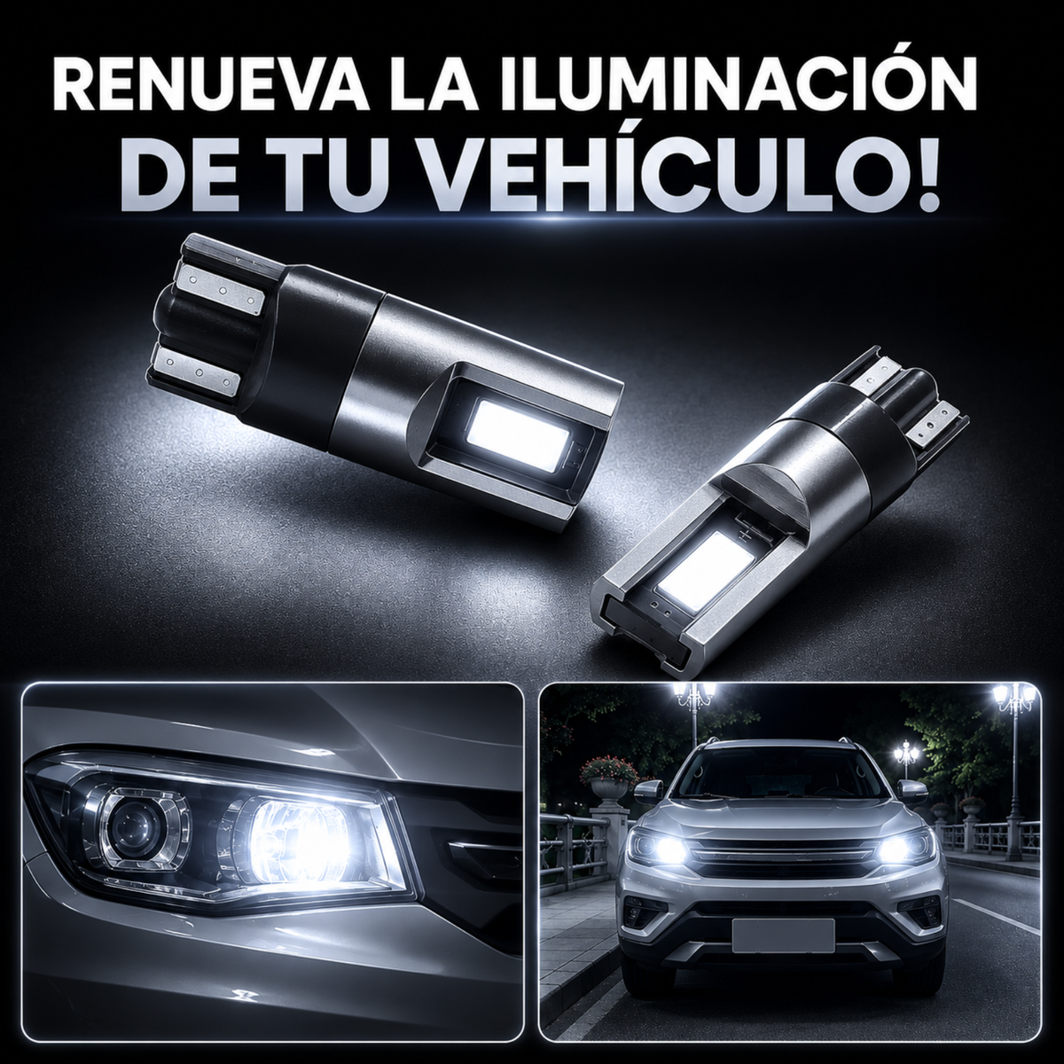 Lampara Led COLOR BLANCO Para Auto T10 Ir100 Posición Matrícula 12v W5w