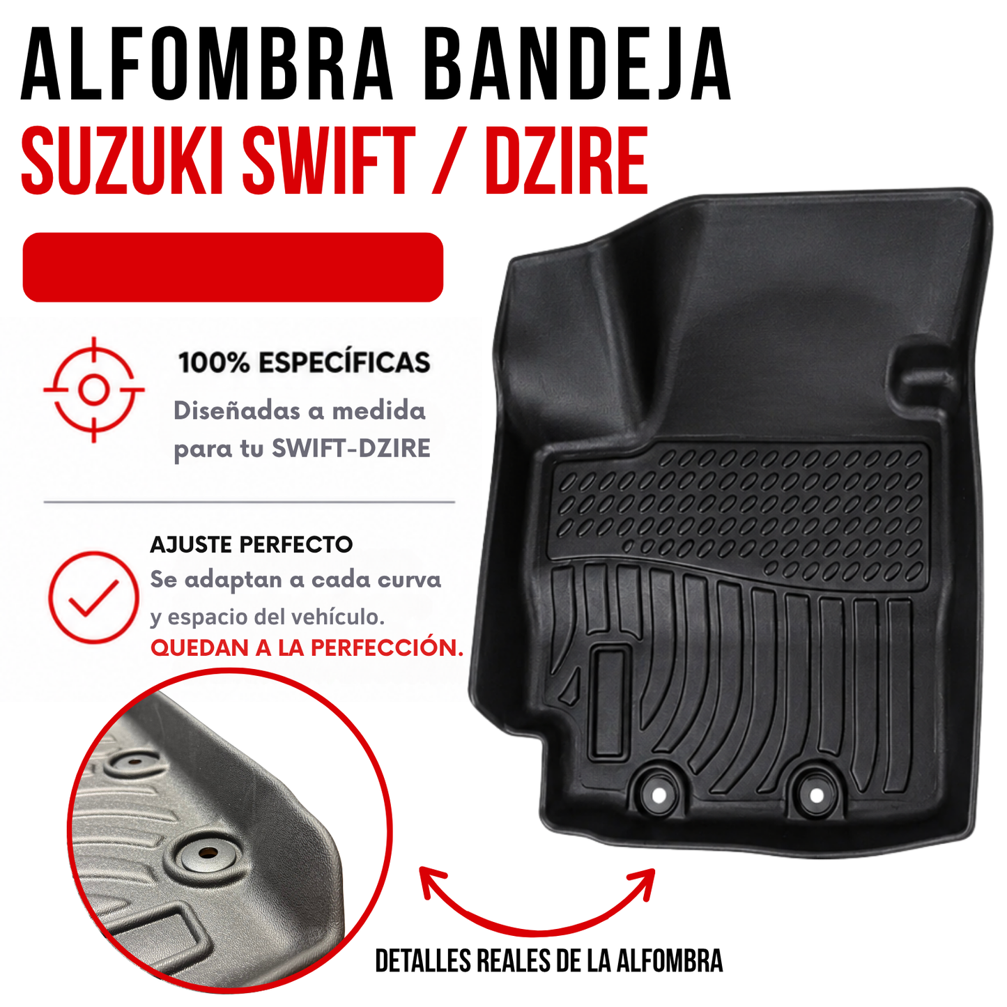 Alfombra Suzuki Dzire - Suzuki Swift Bandeja Rígida 5d Bandeja De Piso Auto