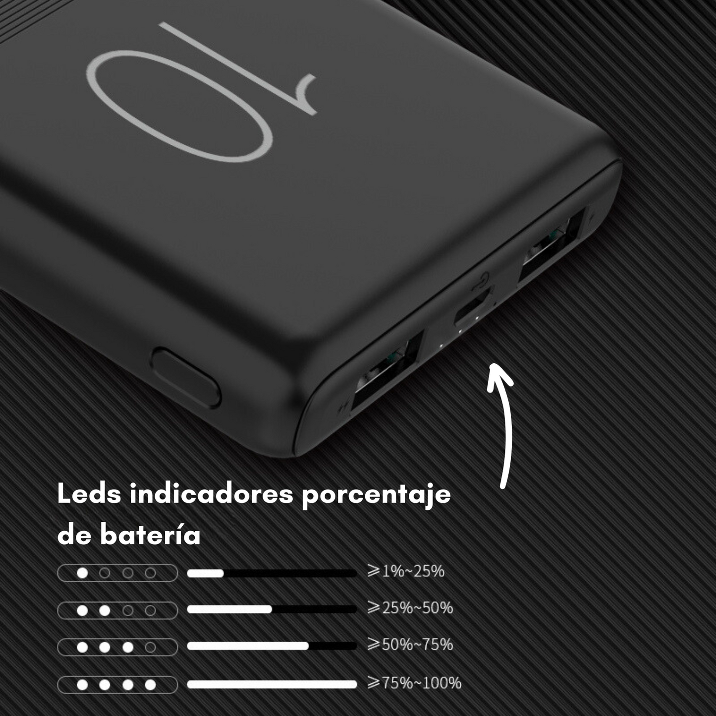 Powerbank Cargador Portátil Usb Batería 10000ah Carga Rápida