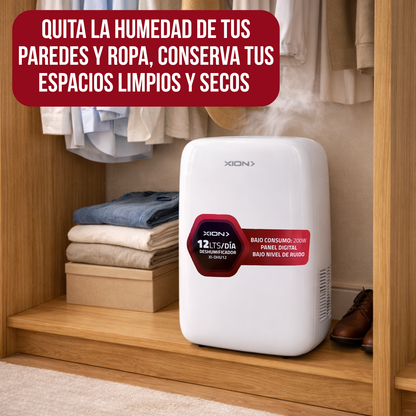 Deshumidificador De Aire Quita Humedad Hogar Baño 12lts Día