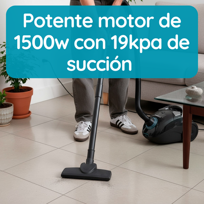 Aspiradora Xion 1500w Compacta Para Hogar Potente Con Bolsa