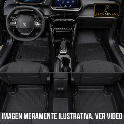 Alfombra PEUGEOT 208 Bandeja Rígida 5d Bandeja De Piso Auto Set alfombras TPE RÍGIDO