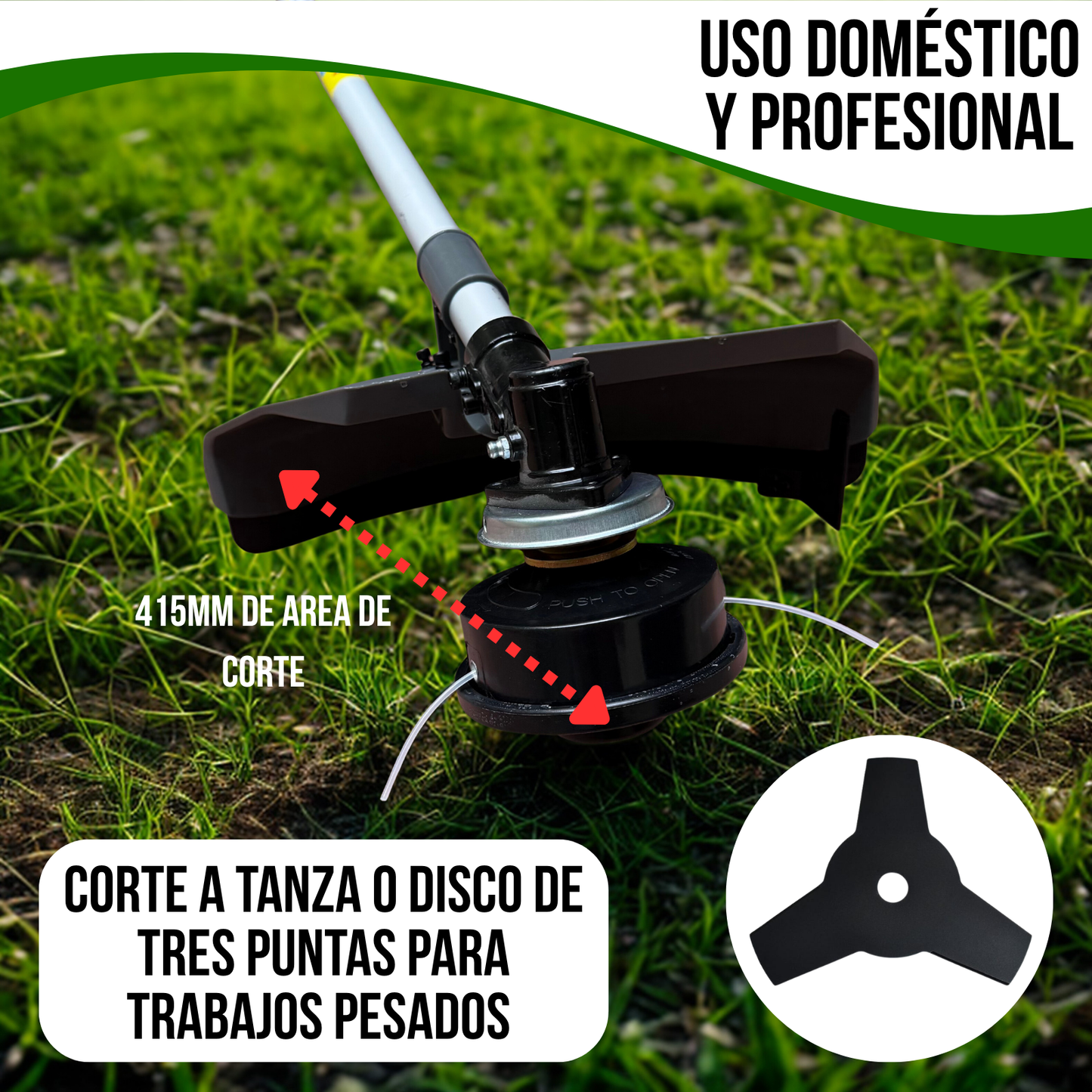 Desmalezadora Cortadora De Pasto Bordeadora A Nafta 52cc 2t