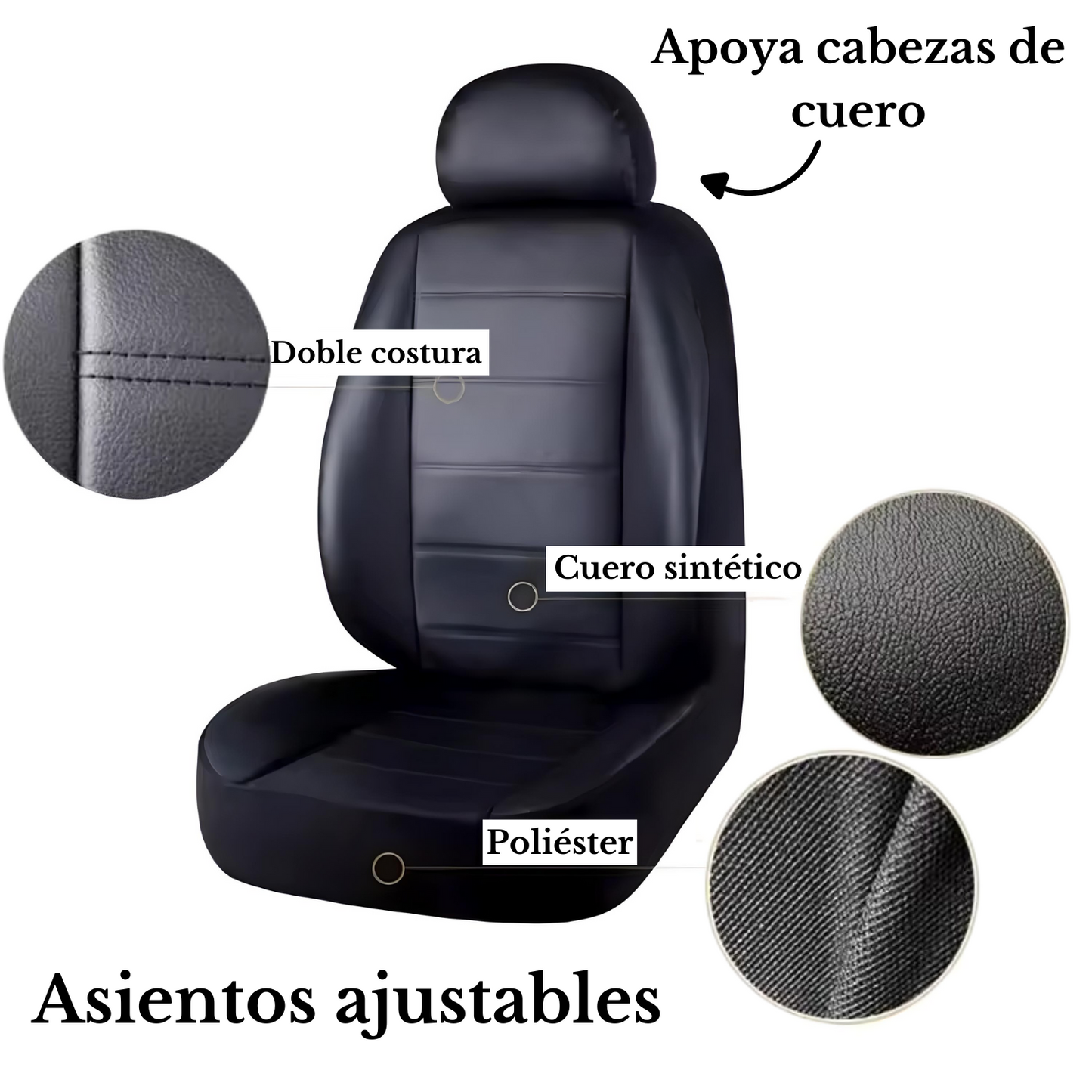 Fundas Cubreasiento Para Autos Universales Eco Cuero Cuerina