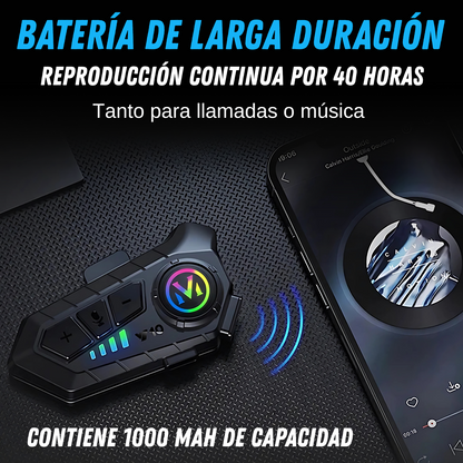Intercomunicador Moto Casco Inalámbrico Bluetooth Llamadas