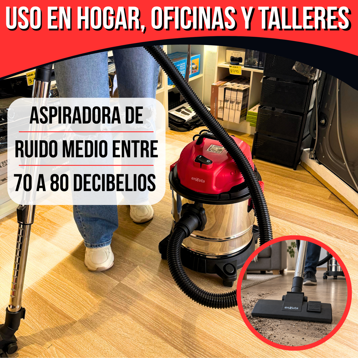 Aspiradora Industrial Profesional Sin Bolsa Enxuta 30l 1600w Aspiradora seco y humedo