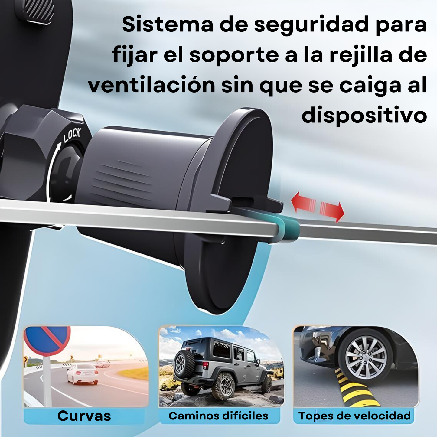 Soporte Para Celular De Auto Universal Ajustable En Rejilla