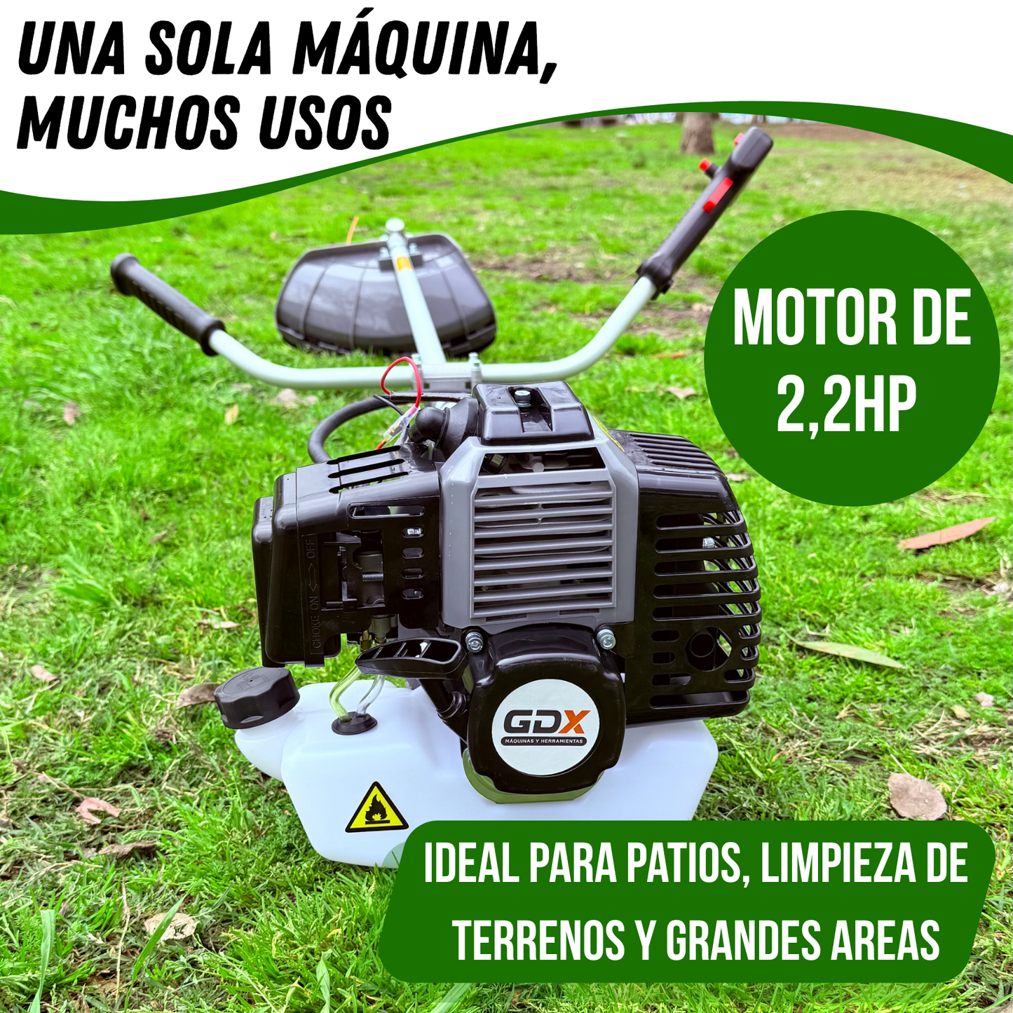 Desmalezadora Cortadora De Pasto Bordeadora A Nafta 52cc Gdx