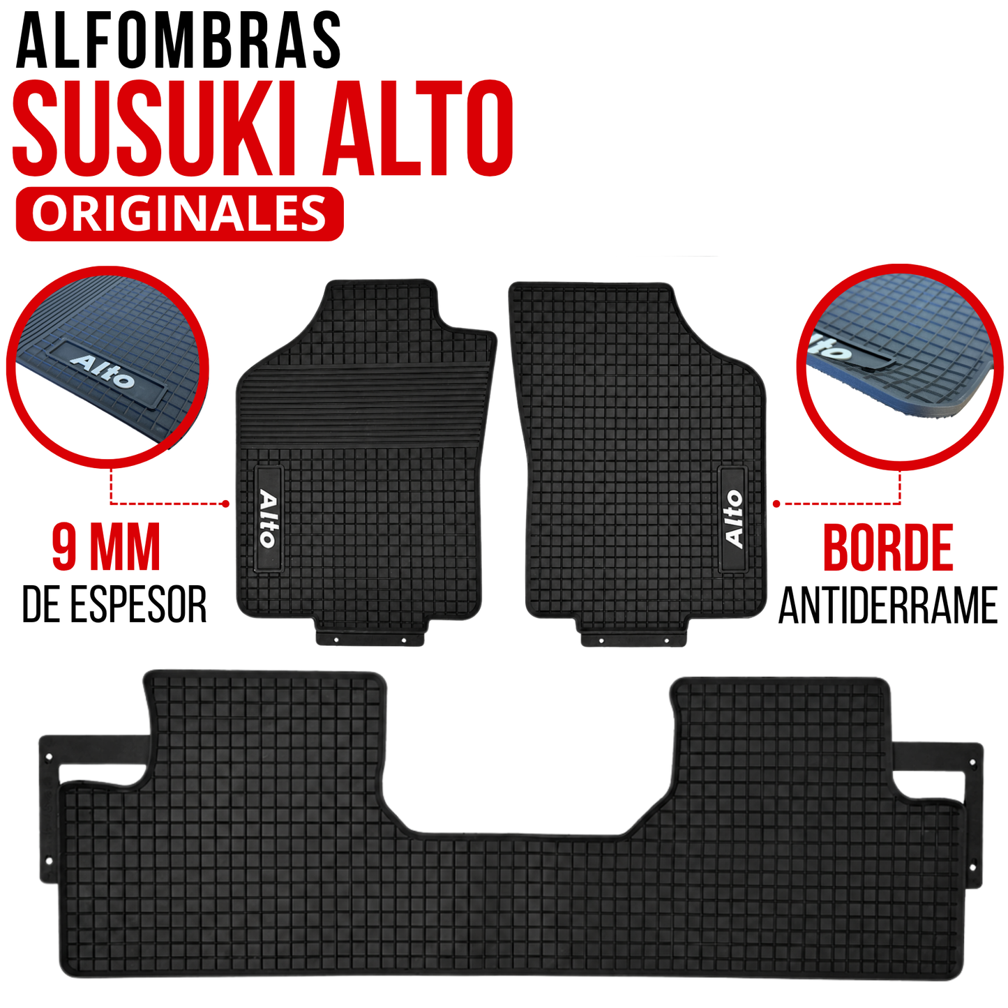 Juego Alfombras Susuki Alto 3 Piezas Especificas Originales