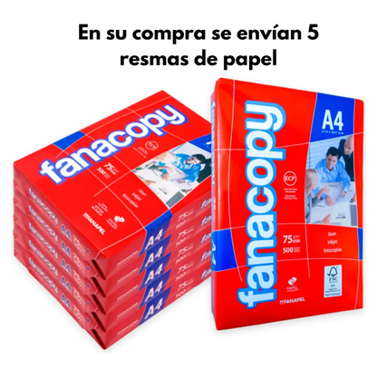 Pack Resma Hoja A4 Caja X5 Fanacopy Papel Blanco Impresora