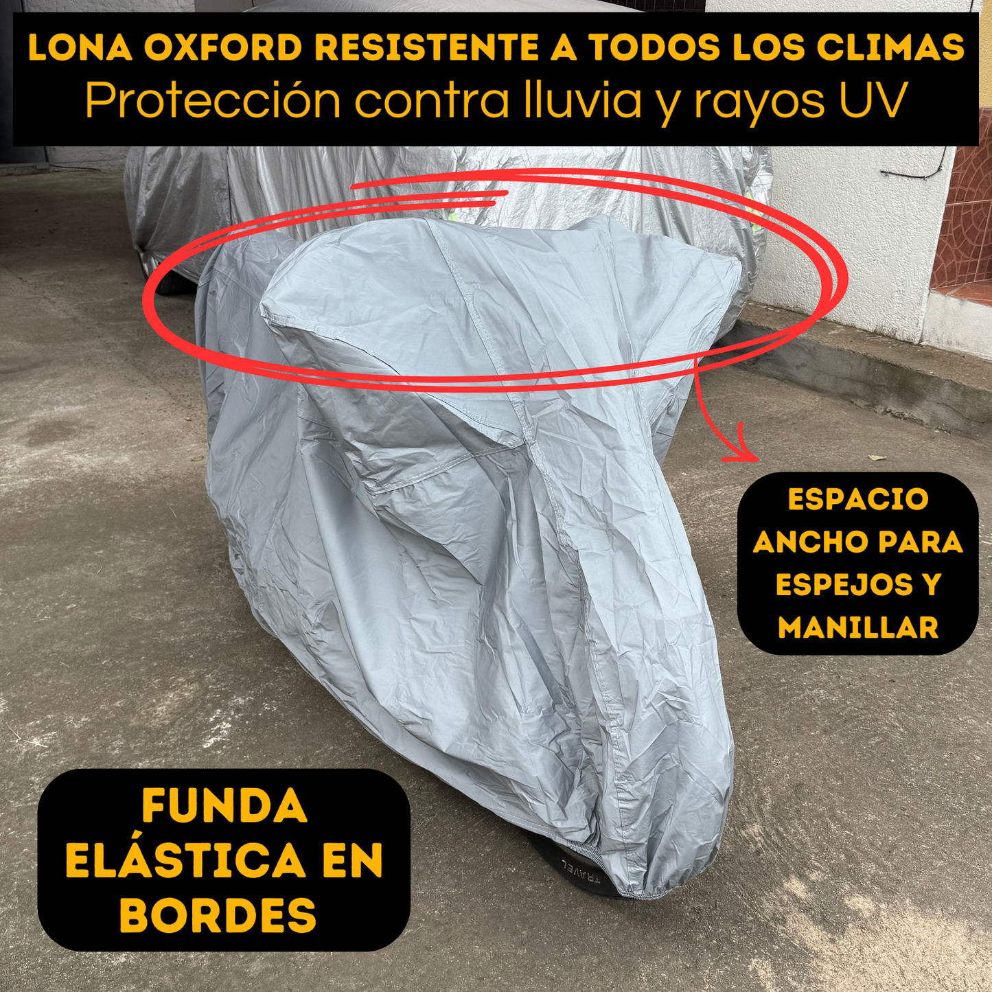 Funda Cubre Moto Lona Impermeable Afelpada Cobertor De Motos BLACKBUCKS