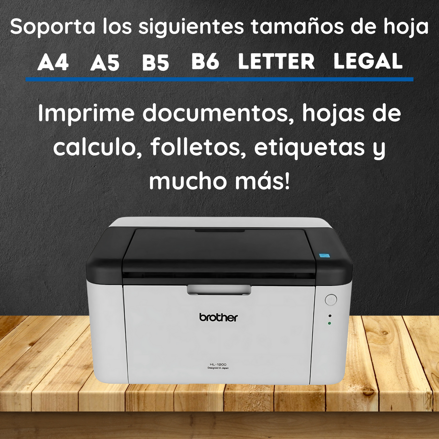 Impresora Láser A4 Monocromática Brother De Toner Hl-1200