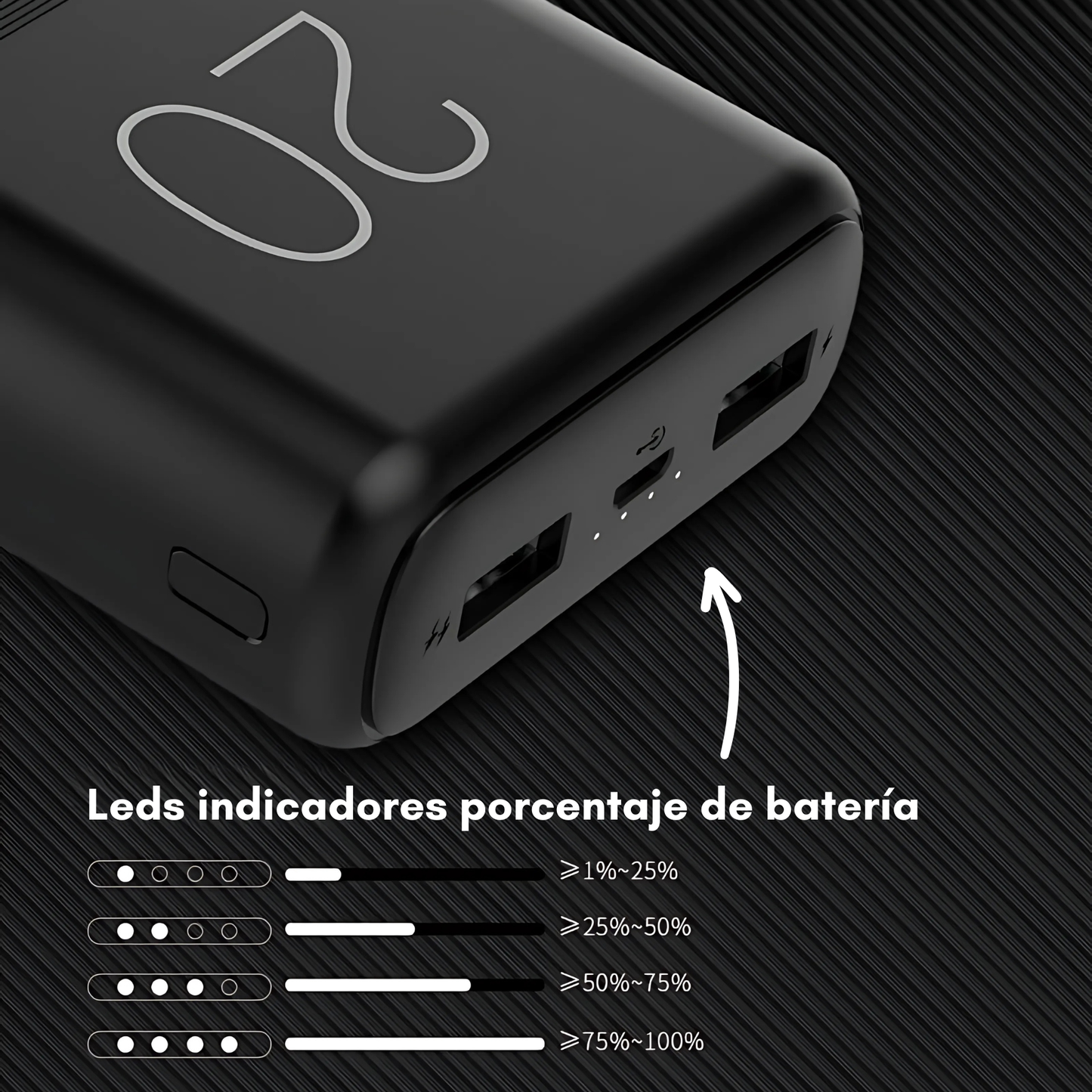 Power Bank Batería Externa Portátil De Carga Rápida 20000mah
