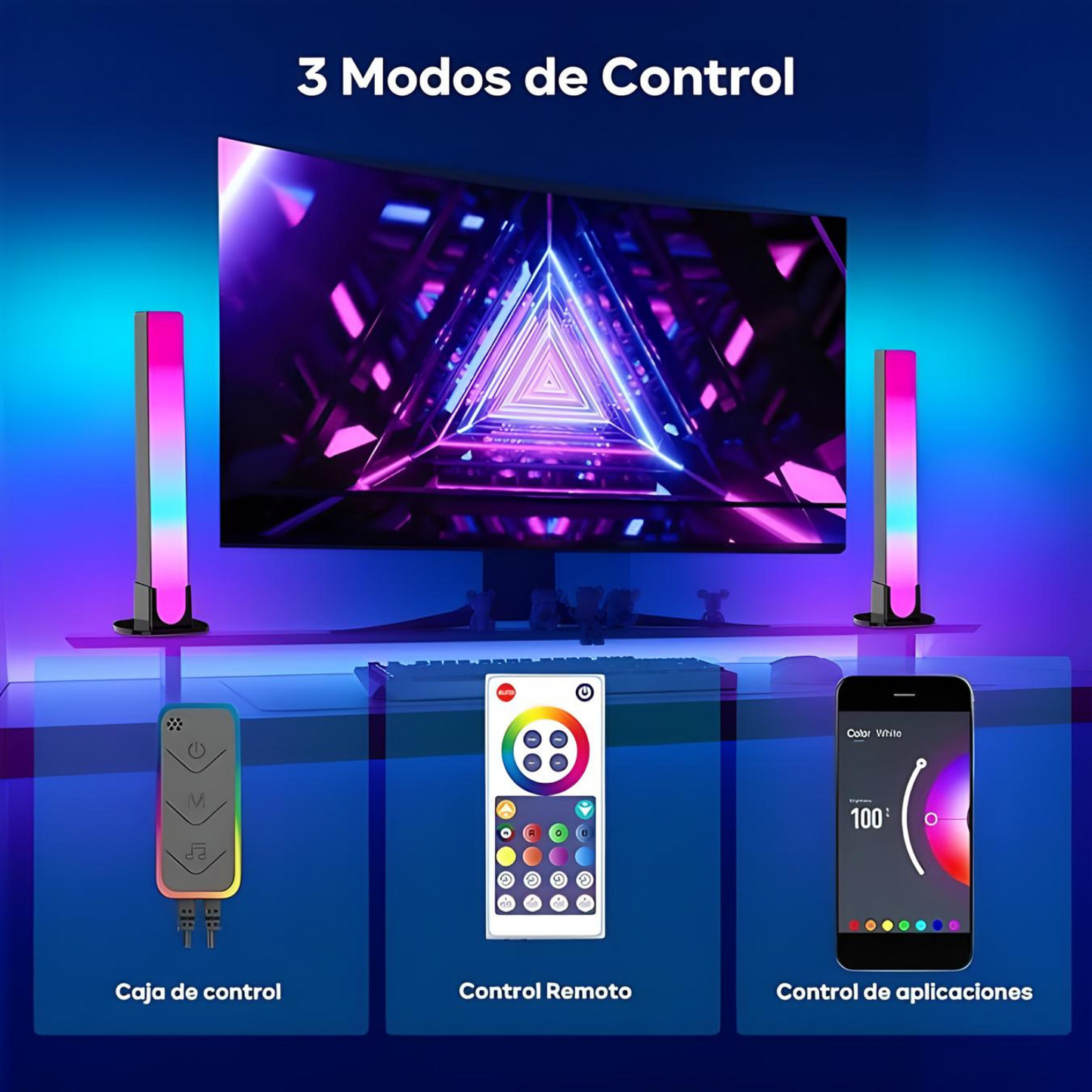 Barra Led Rgb Lampara Luces Inteligentes Ambilight Bluetooth