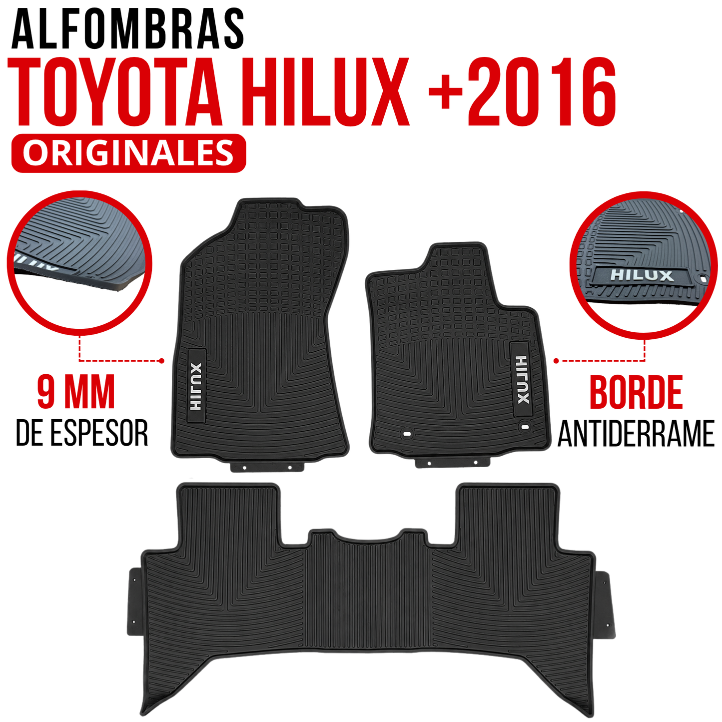 Juego Alfombras Toyota Hilux +2016 En Goma Especificas