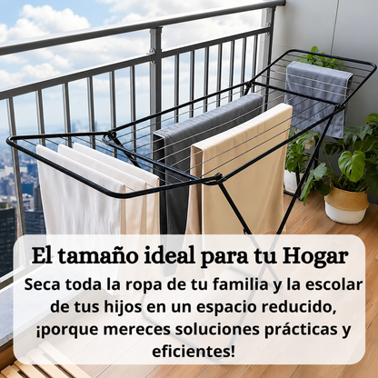 Tender Tendedero Ropa Mor Plegable Grande Exterior Abatible NEGRO