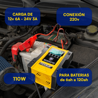 Cargador Automático Portátil 12v 100ah Lcd Para Autos Y Motos