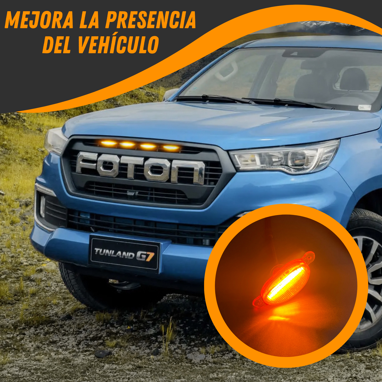 Kit Lamparas Led Para Parillas Camionetas Autos Ambar