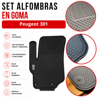 Alfombra Peugeot 301 Set Juego Alfombras En Goma Originales específicas