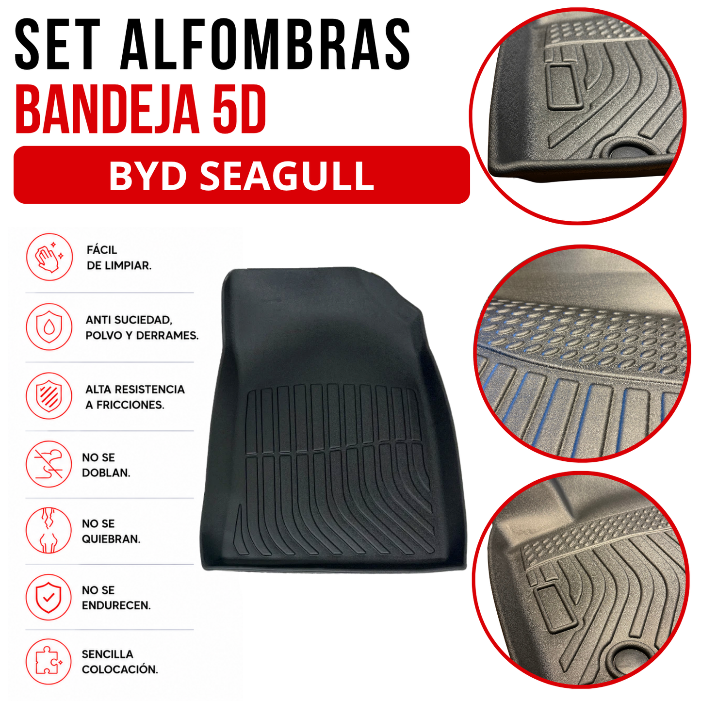 Alfombra Bandeja Rígida Byd Seagull Juego 5d Original Auto