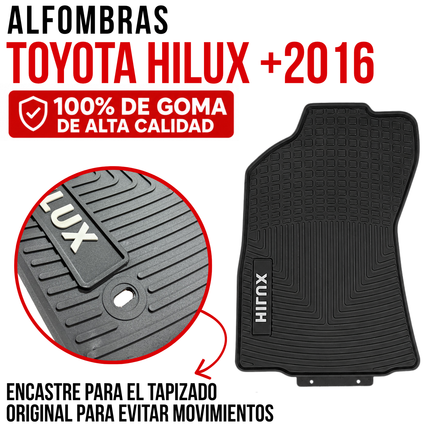 Juego Alfombras Toyota Hilux +2016 En Goma Especificas