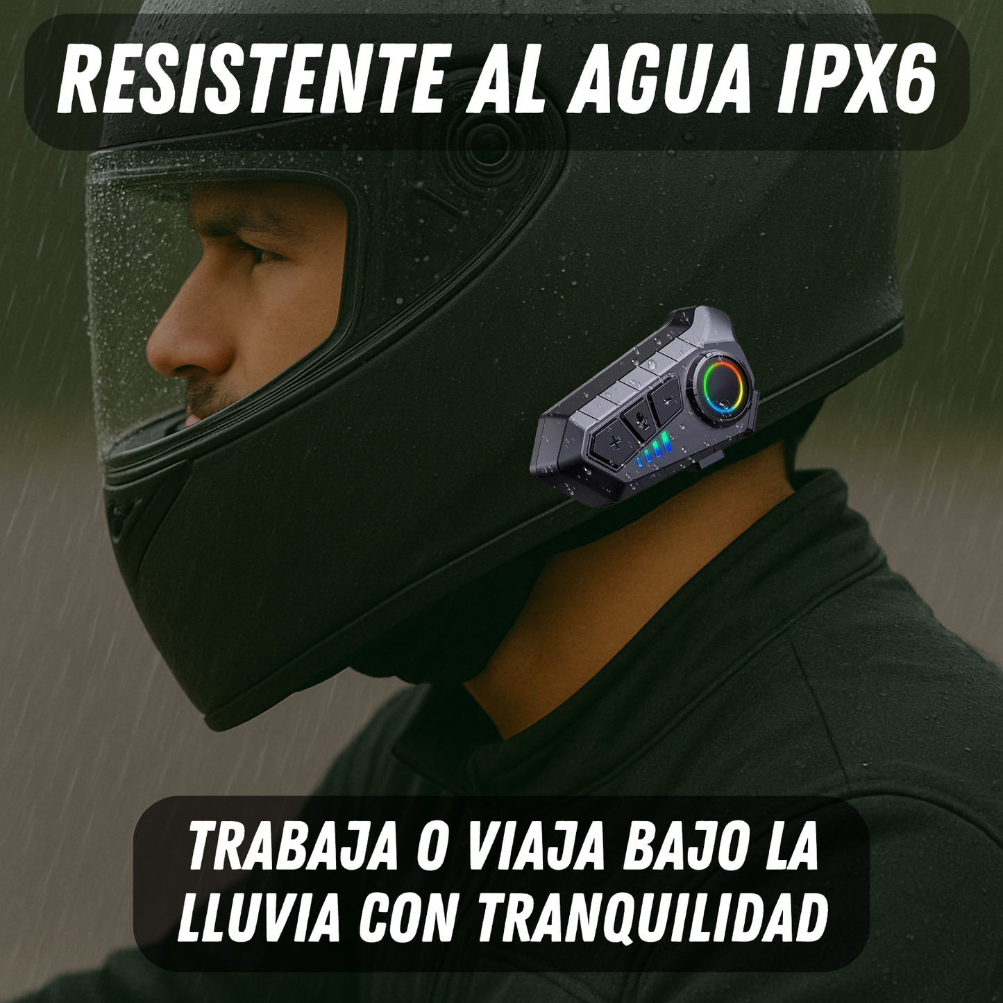 Intercomunicador Moto Casco Inalámbrico Bluetooth Llamadas