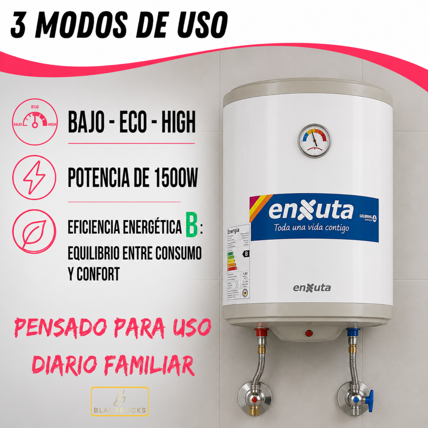 Calefon Termotanque 30 Litros Enxuta Eléctrico 220V Agua Caliente