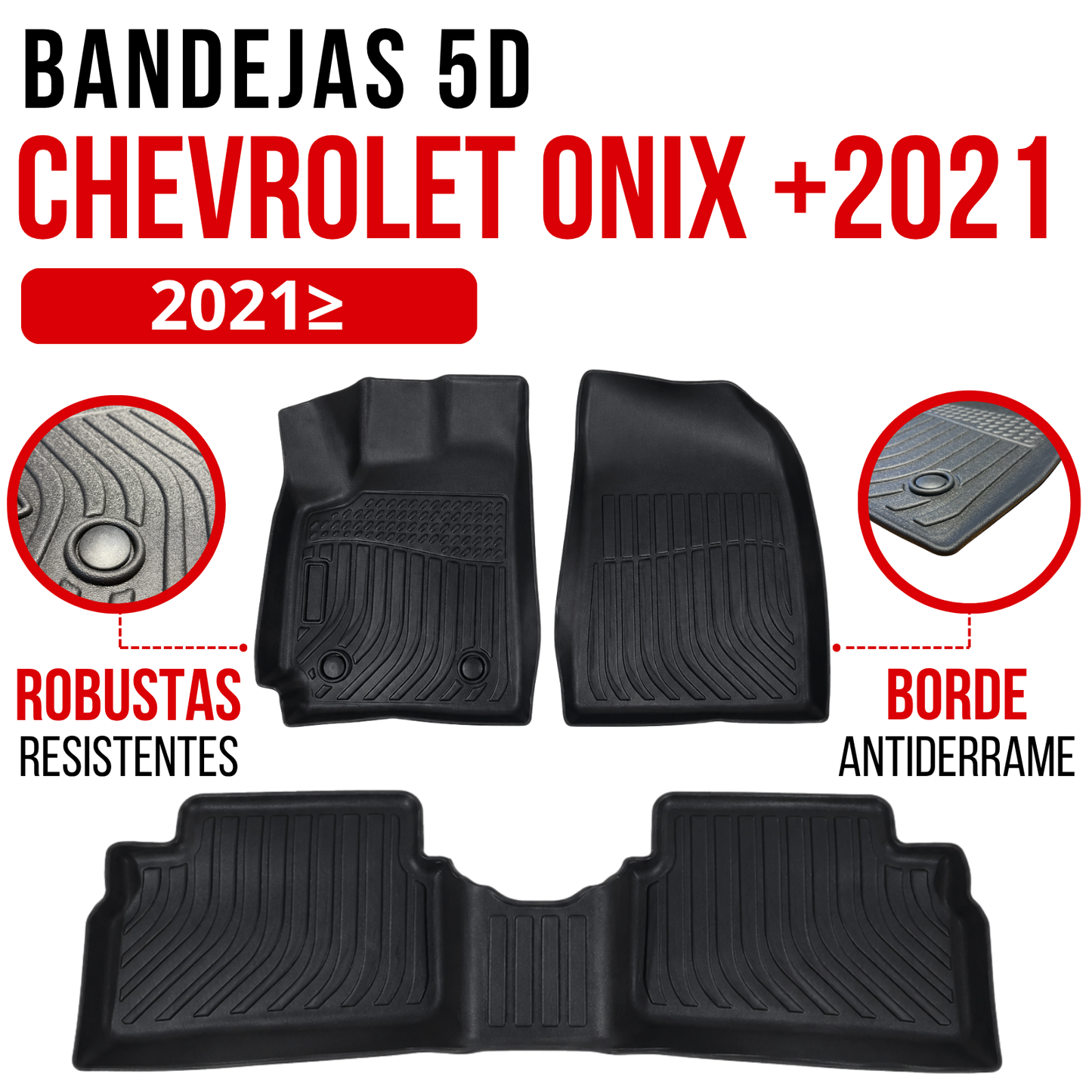 Alfombra CHEVROLET ONIX HATCHBACK/SEDAN Bandeja Rígida 5d Bandeja De Piso