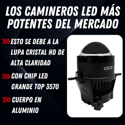Kit Faros Camineros Led Con Lupa Proyectores H11 Auxiliares