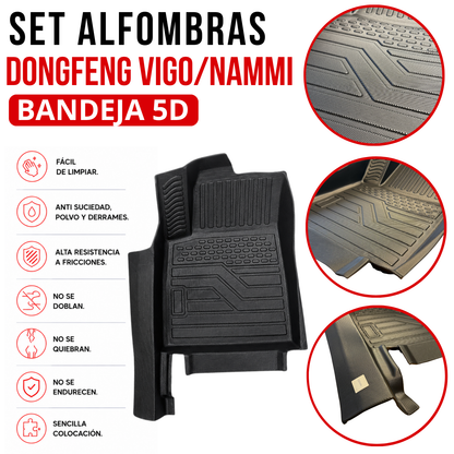 Alfombra Dongfeng Nammi y SUV VIGO Juego Bandeja Rígida 5d Original