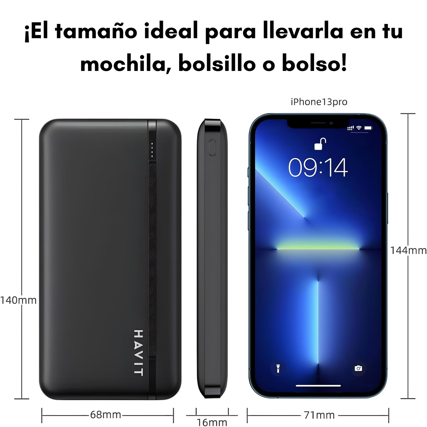 Power Bank Batería Externa Portátil Usb-c De Carga Rápida