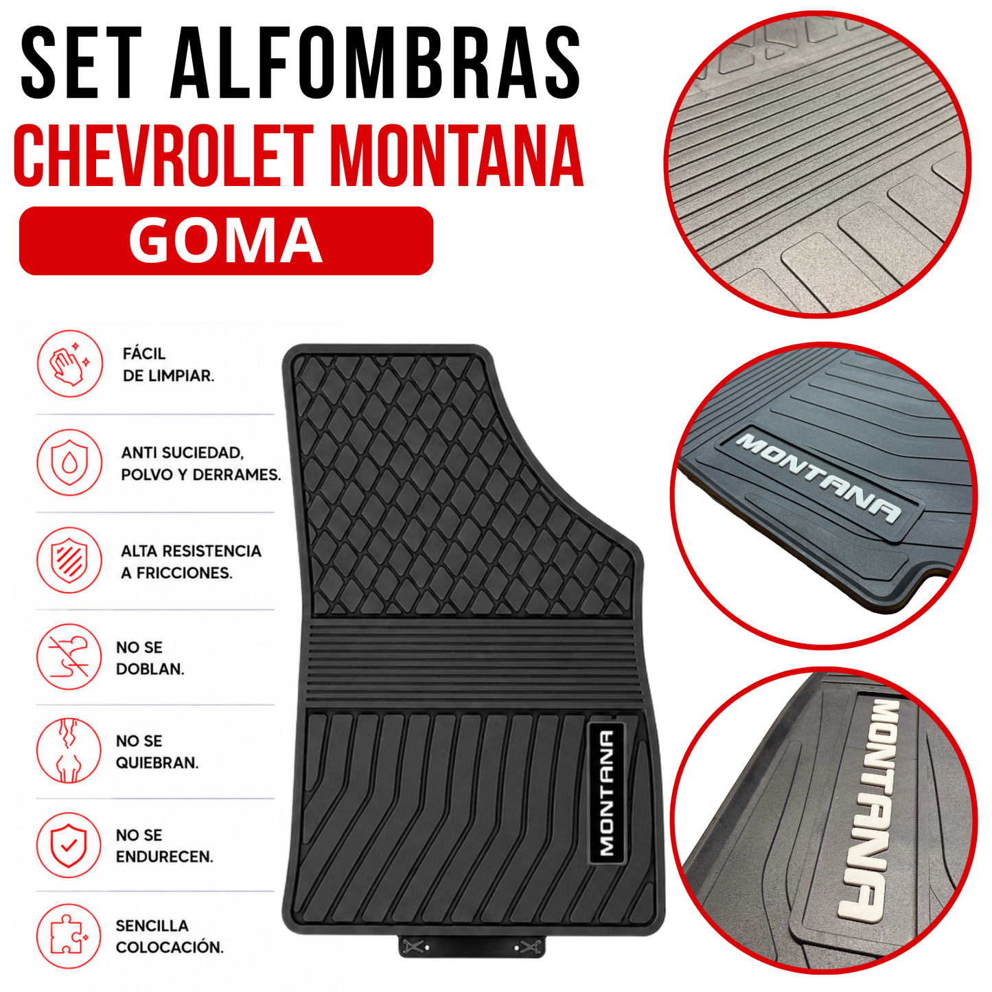 Alfombra Chevrolet Montana Bandeja En Goma 5d Alfombra Piso 2022 a 2026