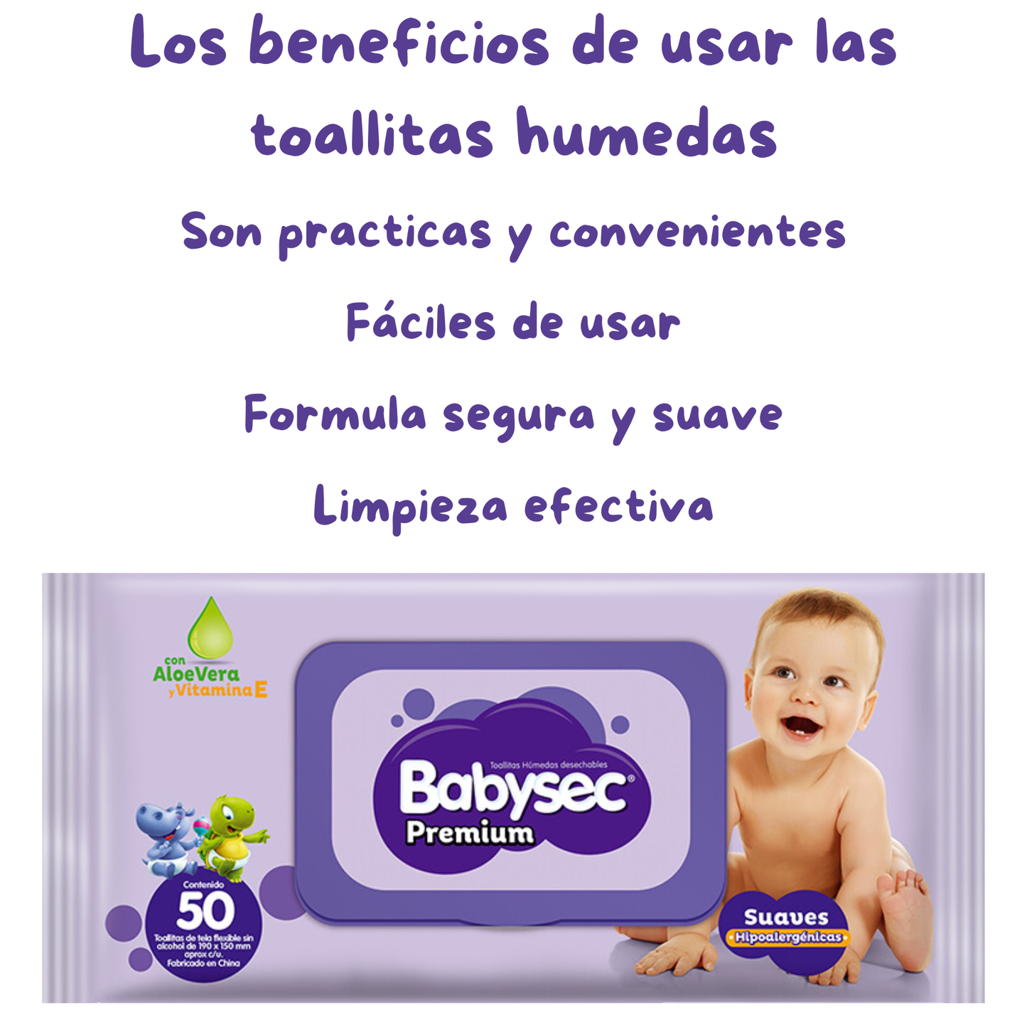 Toallitas Toallas Húmedas Hipoalergénicas Para Bebe Y Niños X45
