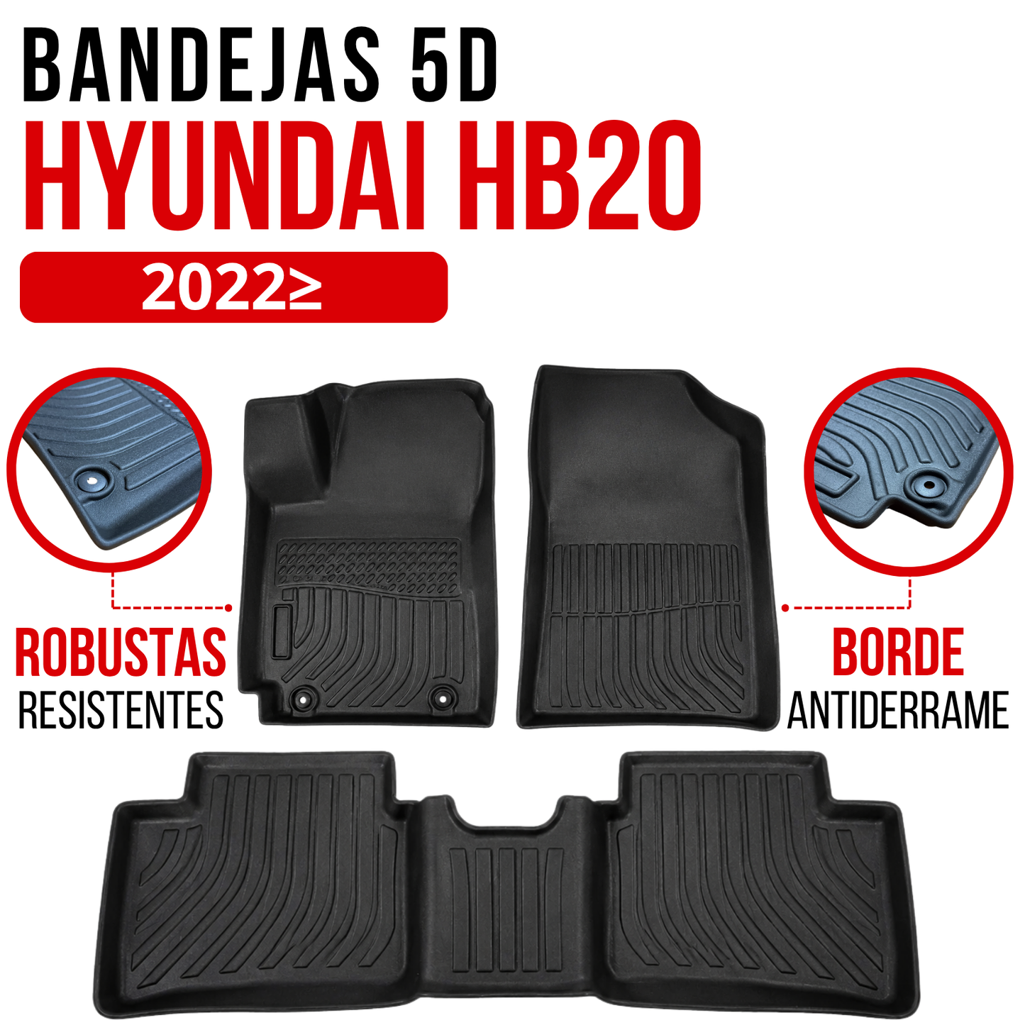 Alfombra HYUNDAI HB20 Bandeja Rígida 5d Bandeja De Piso