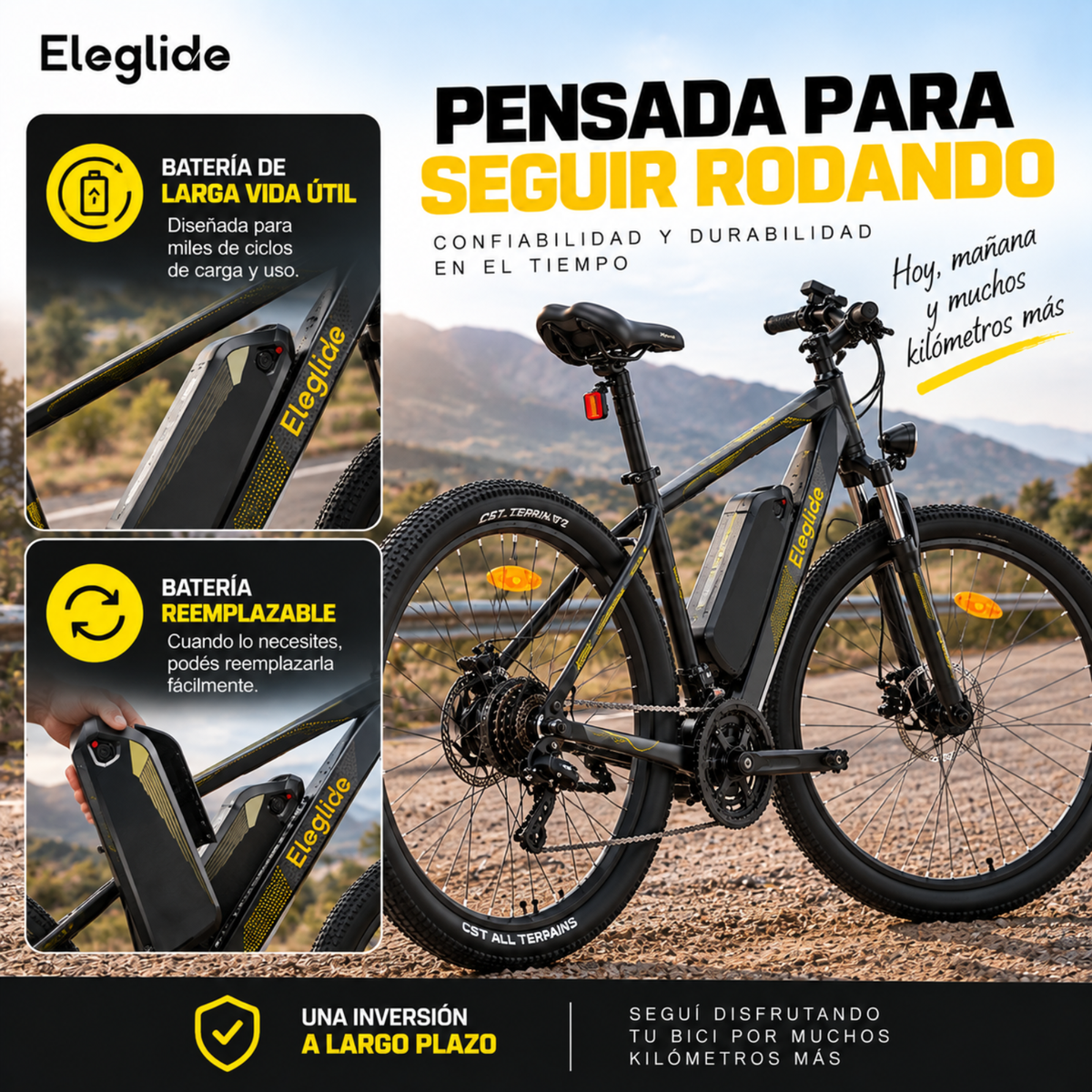 Bicicleta Eléctrica A Batería Con Motor Bici 27.5 Pulgadas