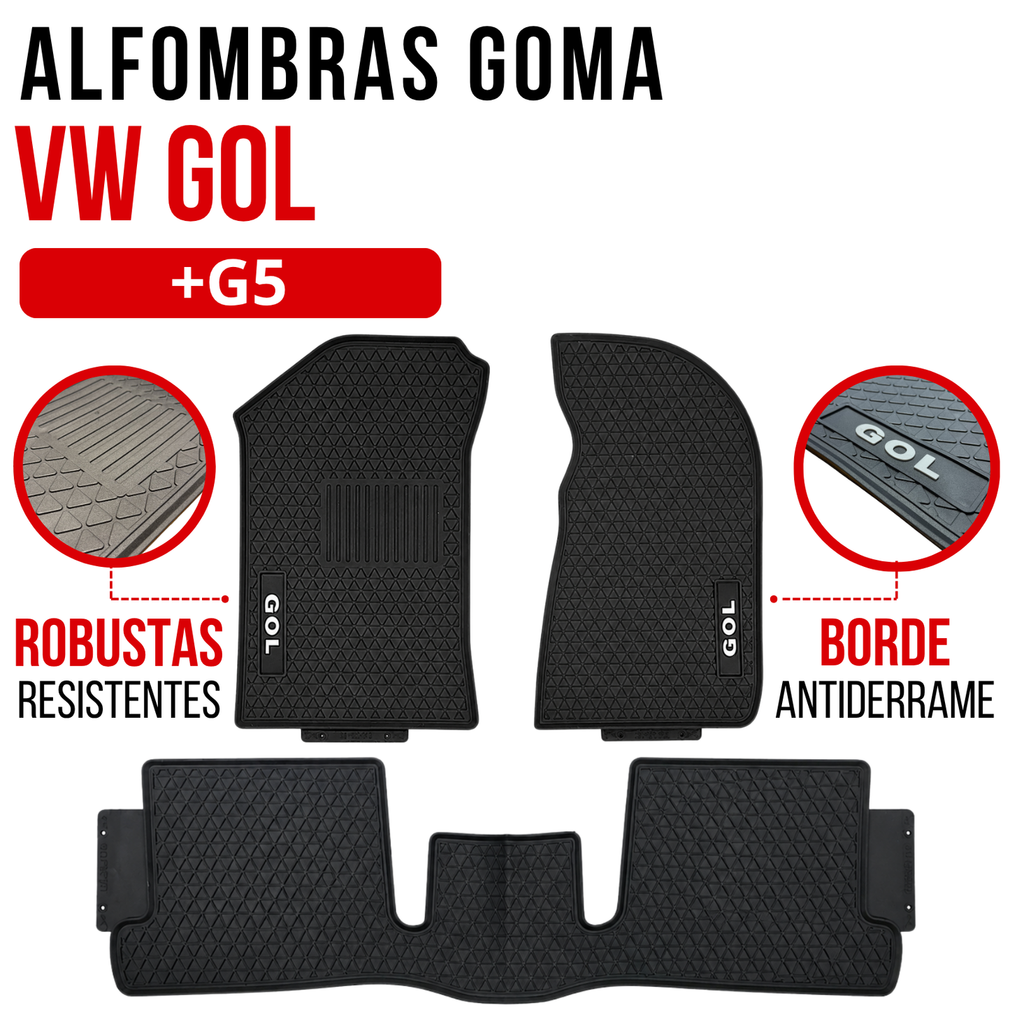 Set Alfombras Auto Volkswagen Gol Juego Especifico En Goma