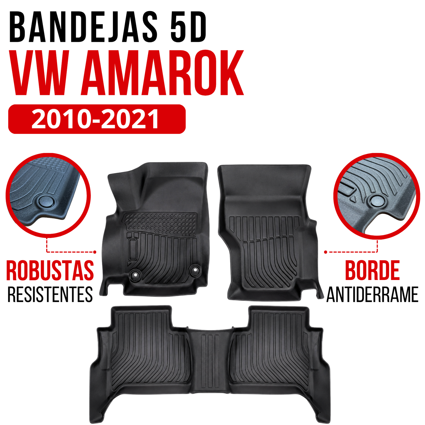 Alfombra Volkswagen Amarok Bandeja Rígida 5d Bandeja De Piso