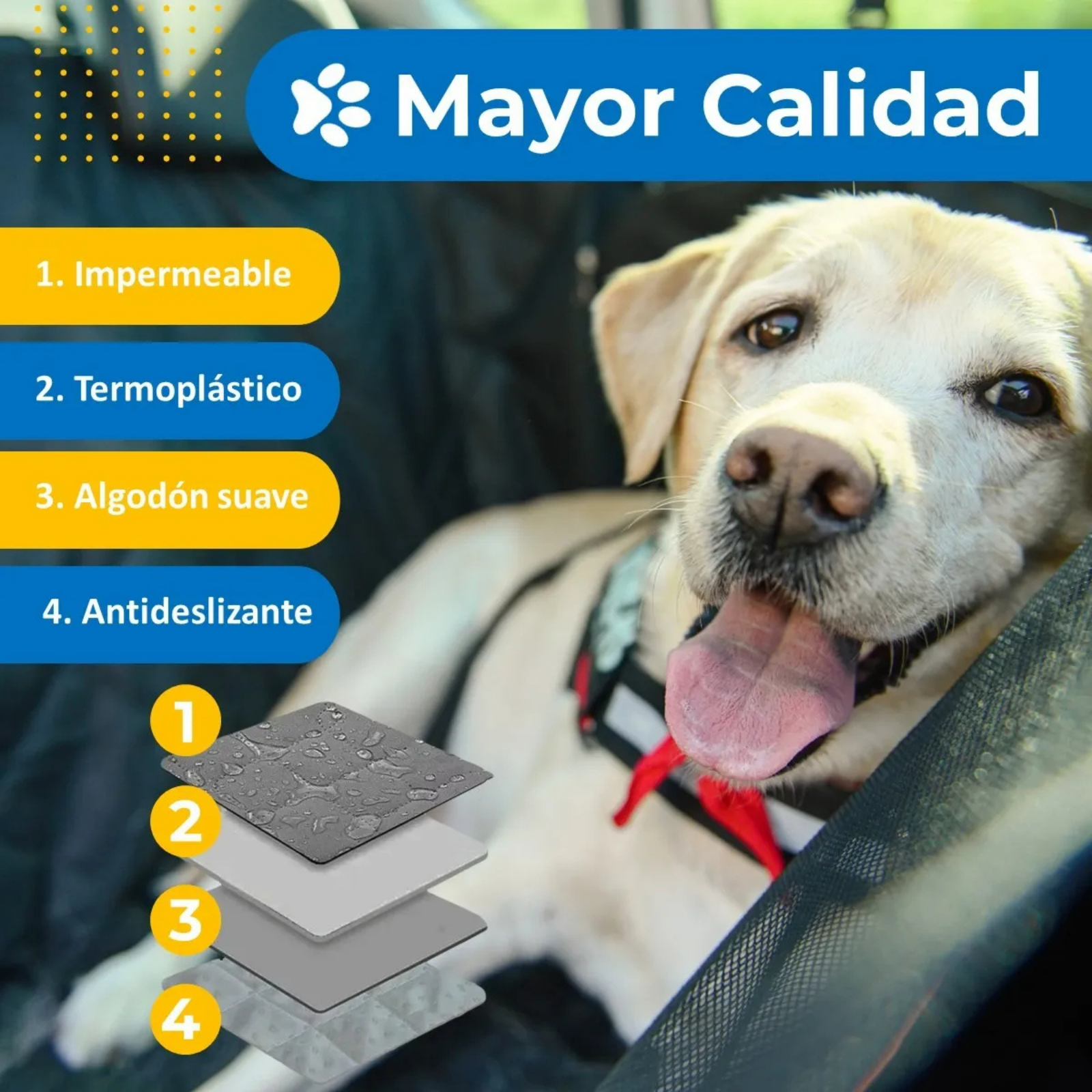 Funda Cubre Asiento Auto Protector Impermeable Mascotas