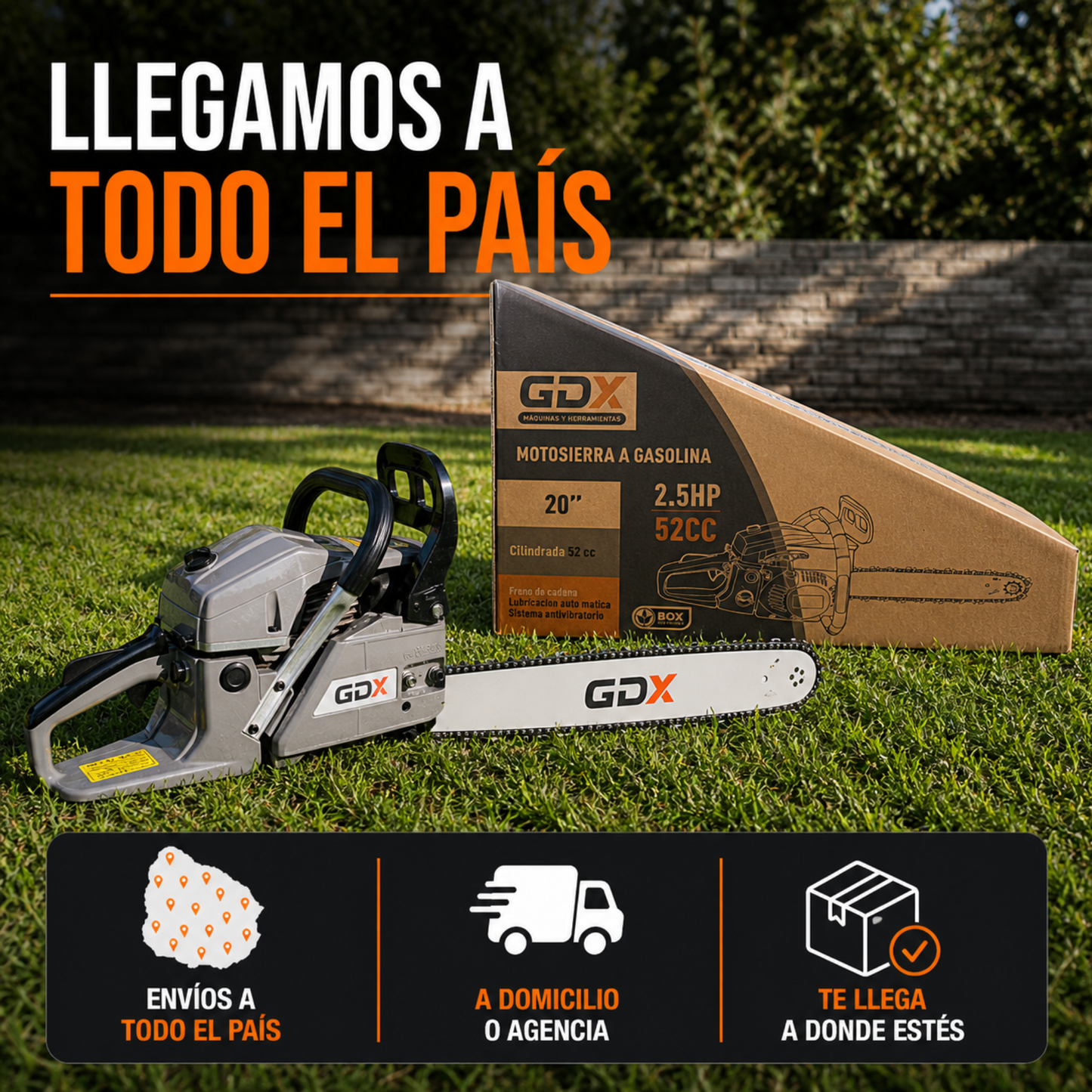 Motosierra A Nafta 52cc 2.5hp A Cadena Espada 20 Motosierra