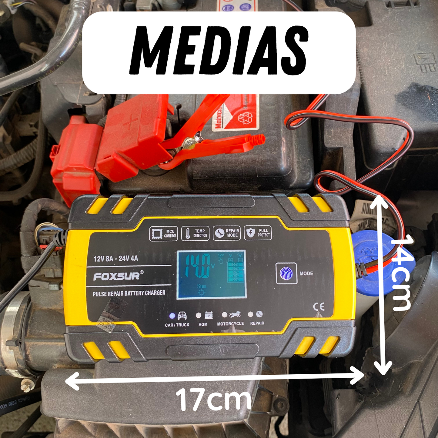 Cargador De Baterías Autos Motos 12v Inteligente Portátil