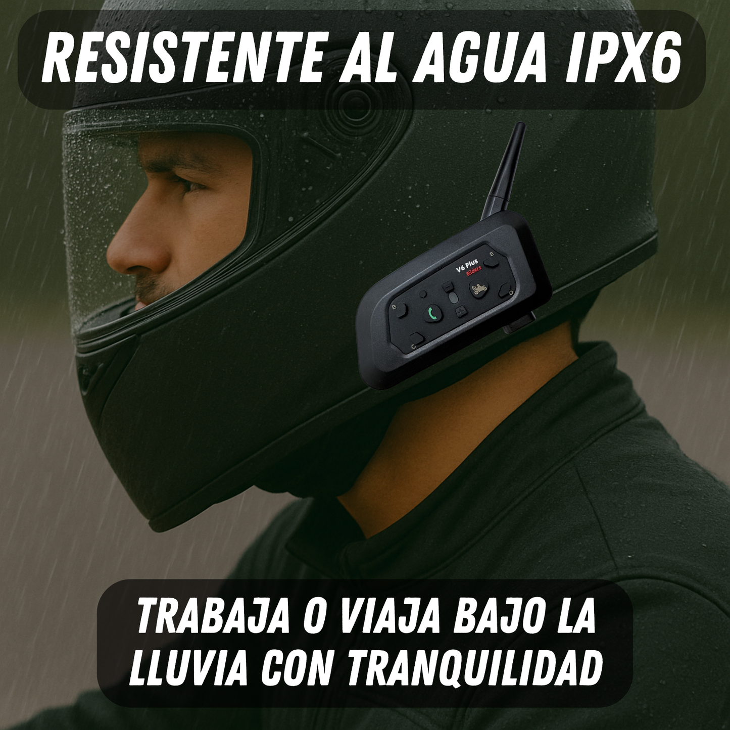 Intercomunicador Casco Motos Llamadas Bluetooth Manos Libres V6 PLUS