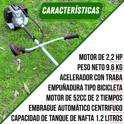 Desmalezadora Cortadora De Pasto Bordeadora A Nafta 52cc Gdx